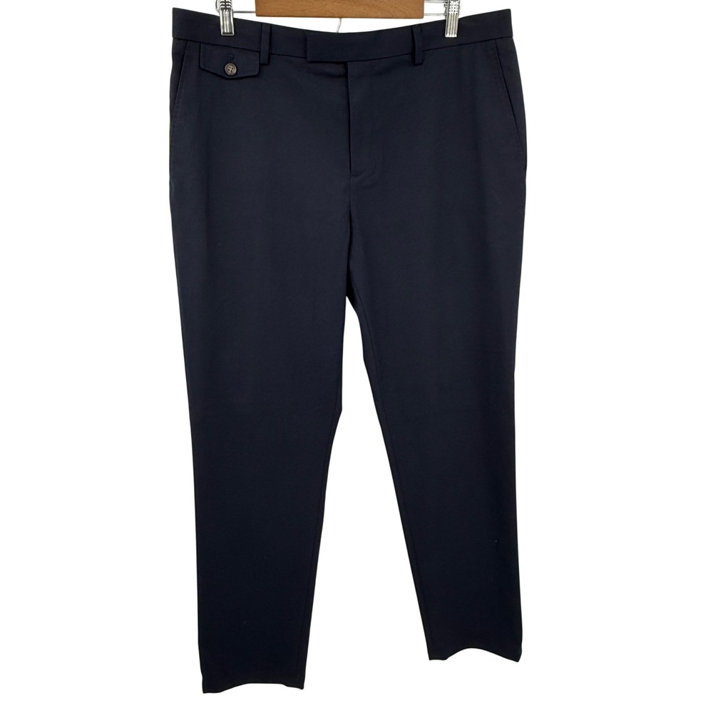 Ted Baker London Dress Pants Mens 36R Navy Blue‎ Excellent Flat Front Tapered